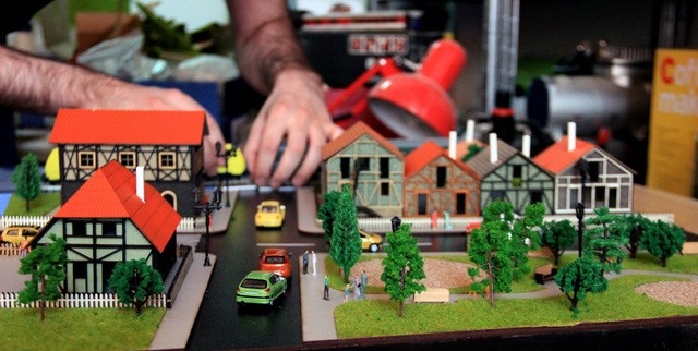 diorama of a village