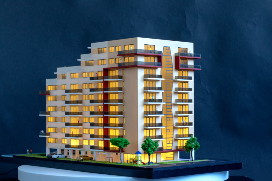 apartment building scale model